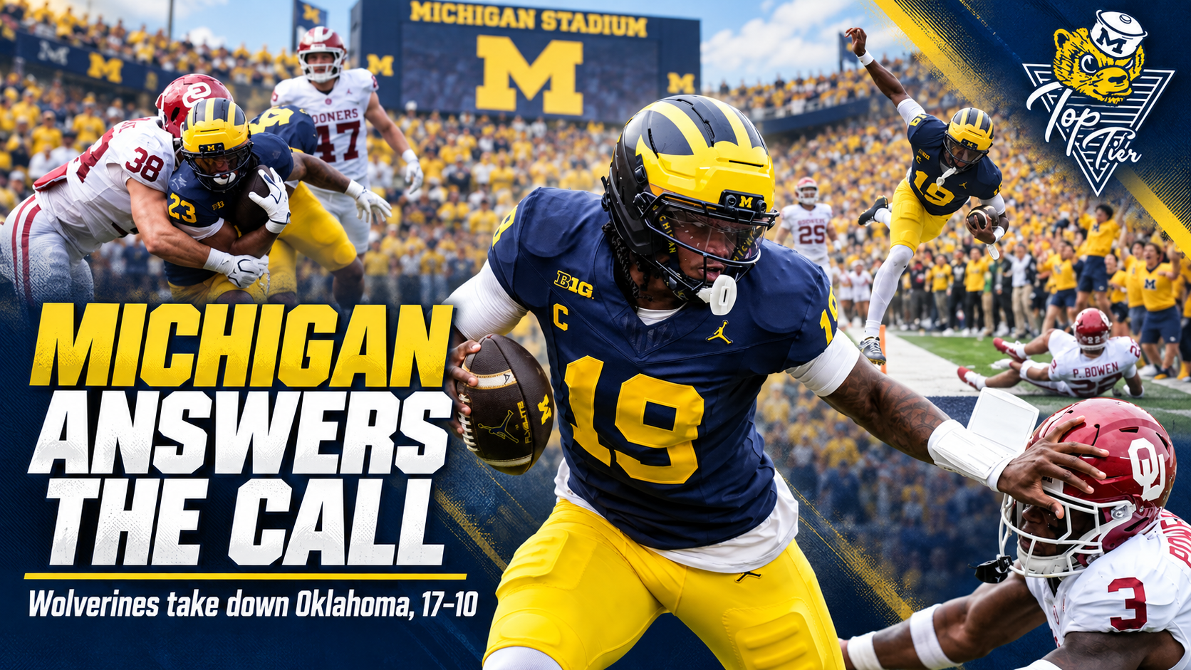 Michigan answers the call, takes down Oklahoma in gritty 17–10 win